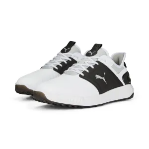 Swift Comfort Anti   Slip Feature IGNITE ELEVATE Wide Spikeless Golf Shoes | Puma White / Puma Black / Metallic Silver