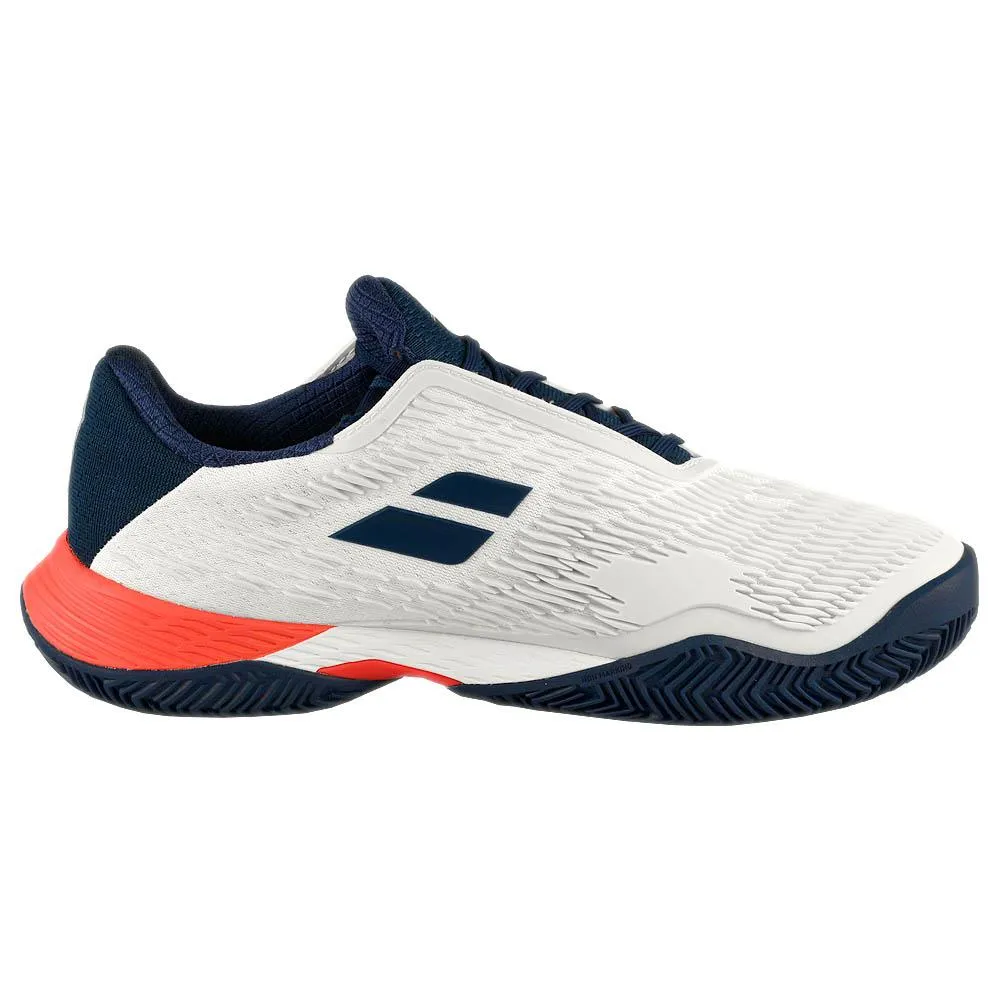 Babolat Men's Propulse Fury 3 - Clay - White/Estate Blue Mesh Upper Quick Drying