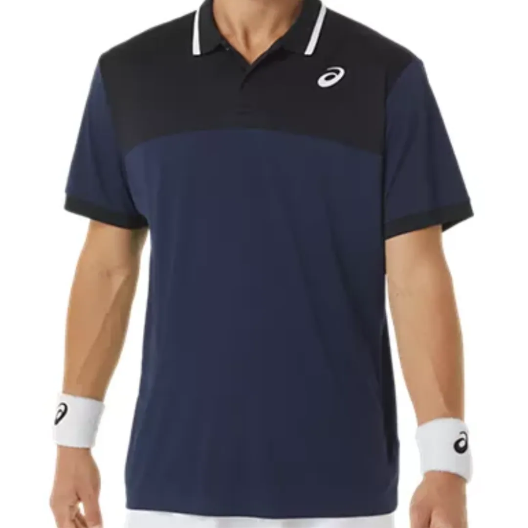 Asics Court Polo Men Tennis Shirt - Midnight/Performance Black Cozy Comfort