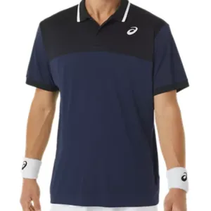 Asics Court Polo Men Tennis Shirt - Midnight/Performance Black Cozy Comfort