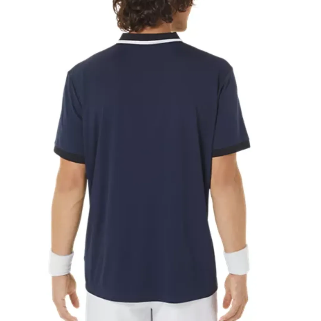 Asics Court Polo Men Tennis Shirt - Midnight/Performance Black Recycled Polyester Mix