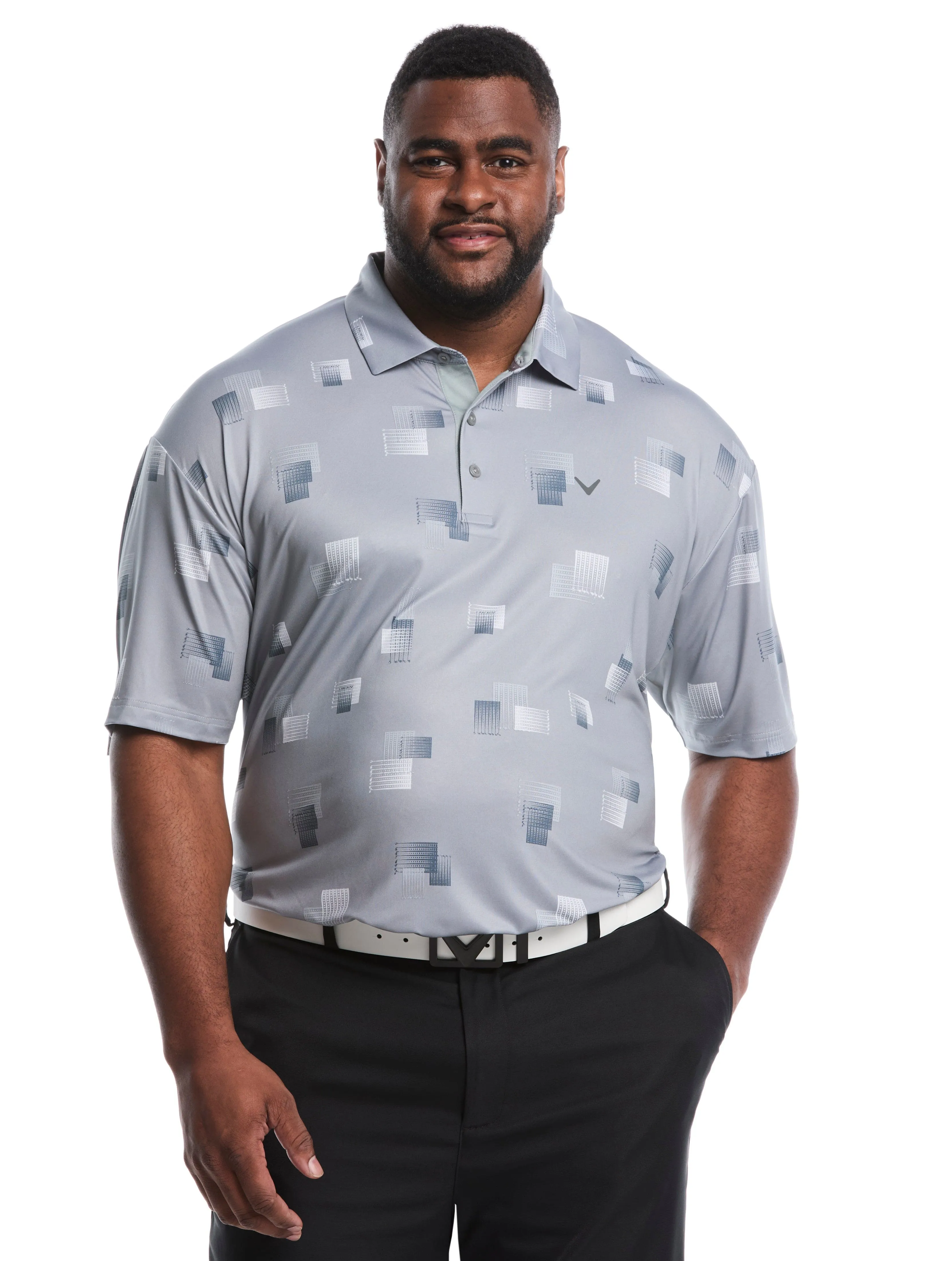 Big & Tall 8 Essential Clubs Print Polo Microfiber Textile