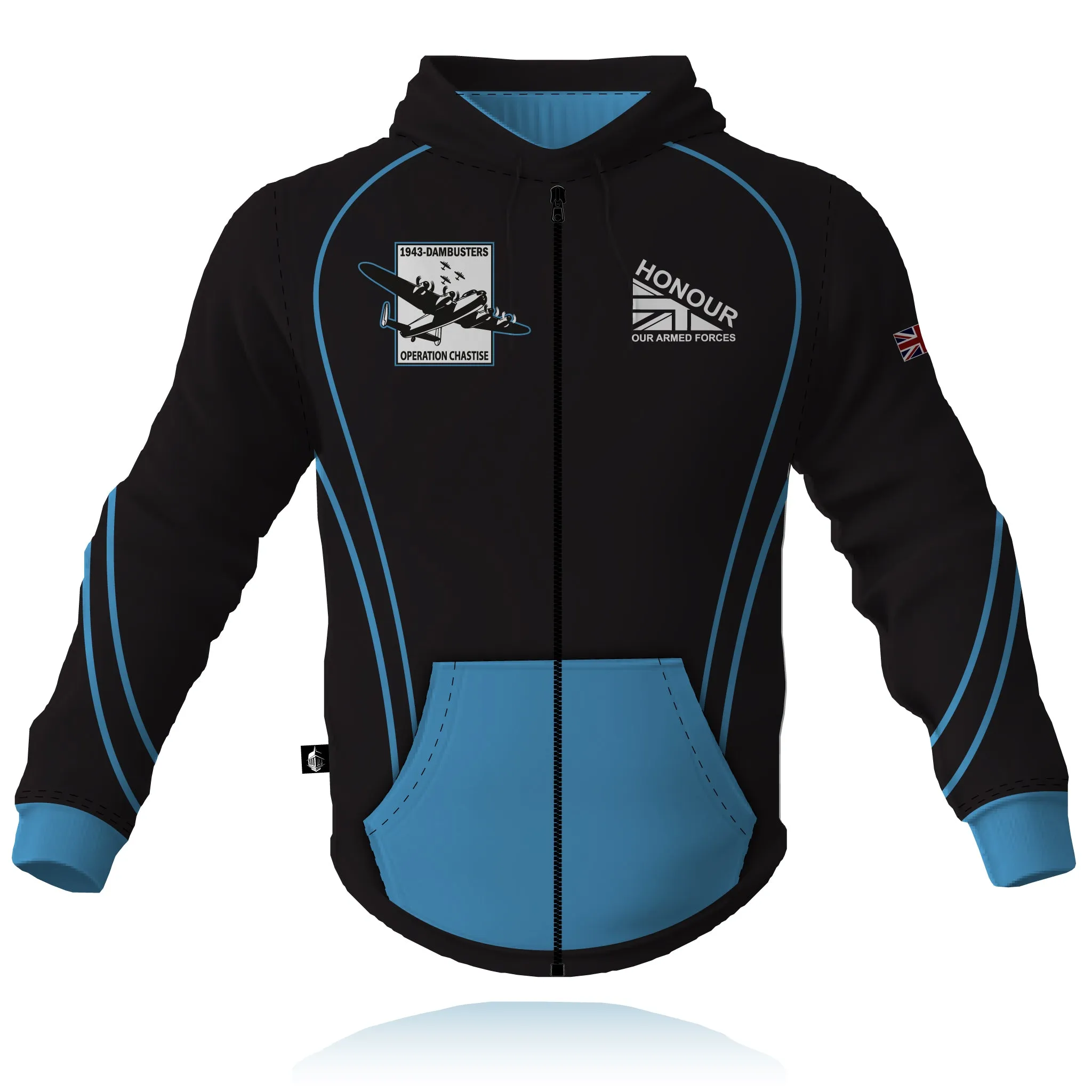 Dambusters - Operation Chastise - Full Zip Embroidered Hoodie Semi Formal Weekend Comfort