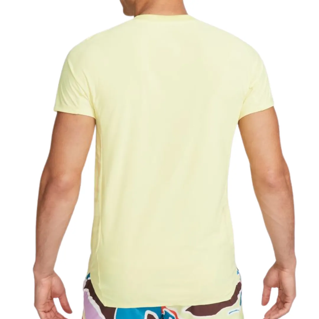 Comfy Design Travel Staple Nike Dri-fIT ADV Slam Men Tennis Polo - Lemon Chiffon/Black