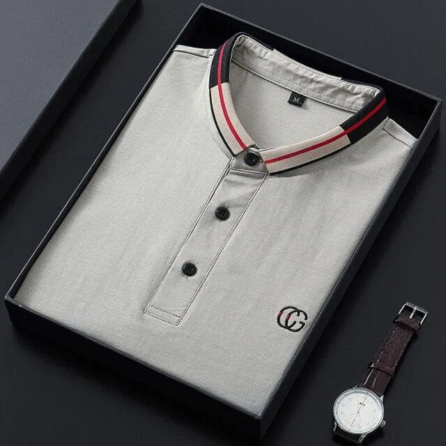 West Louis? Solid Color Short Sleeved Polo Sporty Fashion Barrel Cuff Design