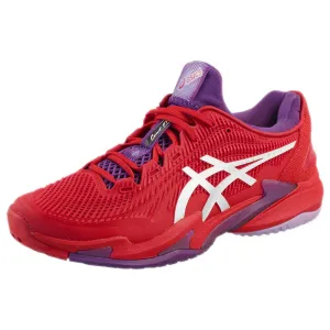 Asics Men's Court FF 3 Novak - Classic Red/White Quick Dry Inner Sleeve Slip Resistant Traction
