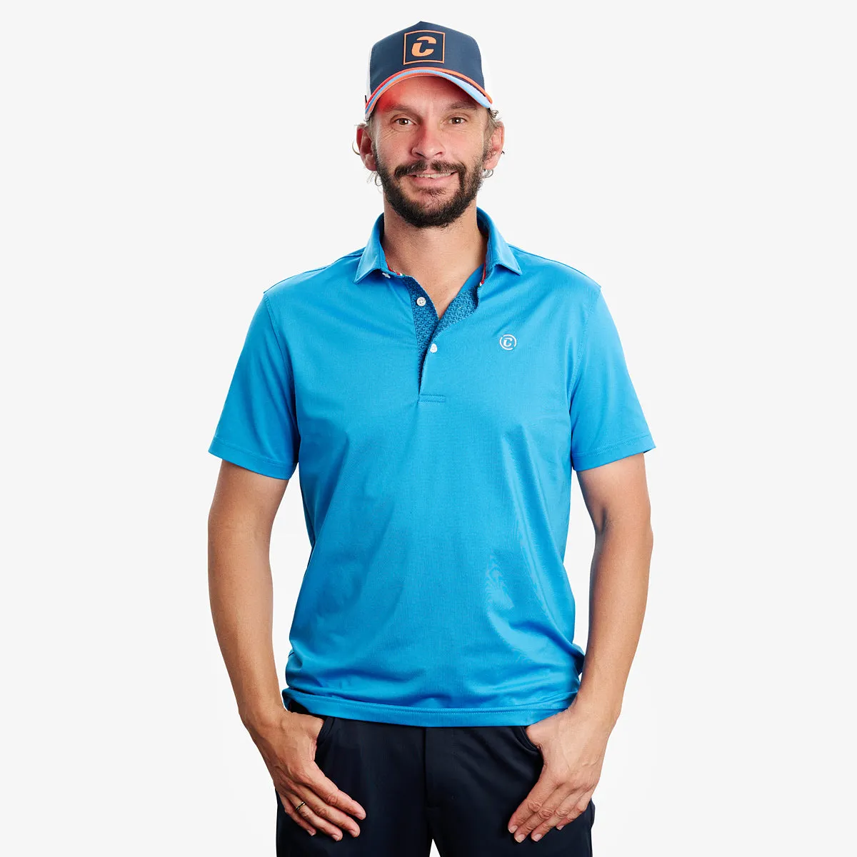 NonChafing Seam Placement Polo Romeo - Mid Blue