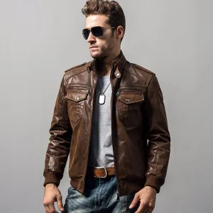 West Louis? Pigskin Motorcycle Genuine Leather Jacket Minimal Mood