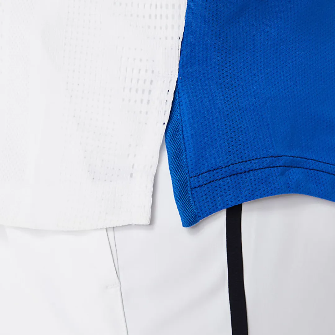 Asics Match ActiBreeze Men's Polo Shirt - Brilliant White/Dive Blue Comfortable Layers
