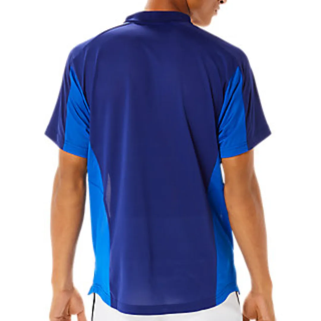 Spring Summer Asics Match ActiBreeze Men's Polo Shirt - Brilliant White/Dive Blue