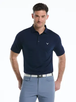 Mens Micro Hex Solid Golf Polo Stylish Wear Classic Neckline