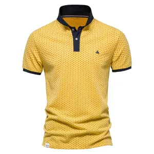 Lightweight Stretch Everyday Fit West Louis? Summer Cotton Dots Business Polo Shirt