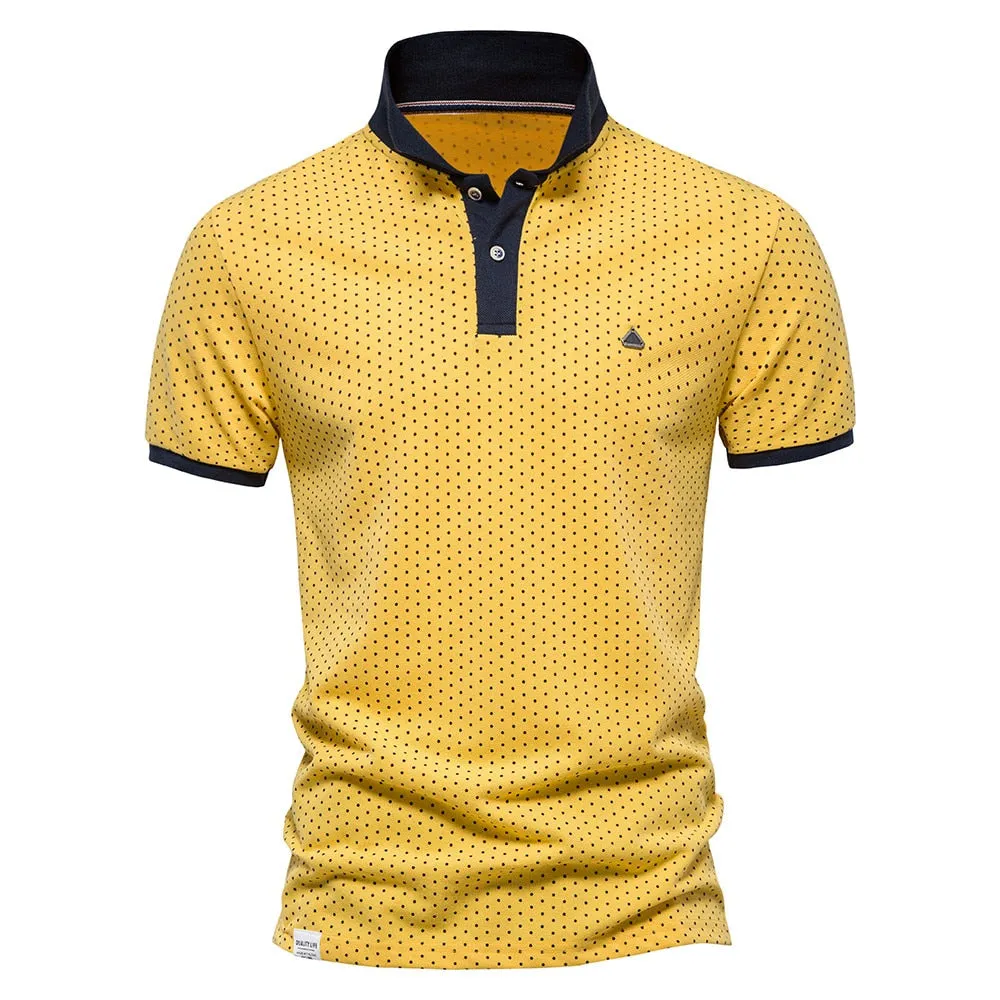 Quality Comfort West Louis? Summer Cotton Dots Business Polo Shirt