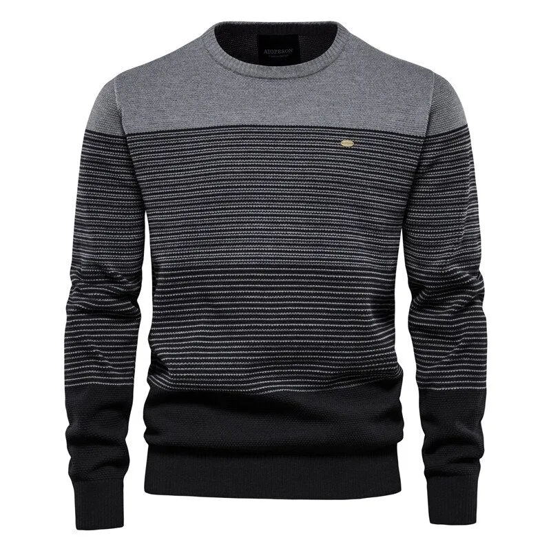 West Louis? Casual O-Neck Cotton Knitted Sweater Pullover AntiPilling Technology