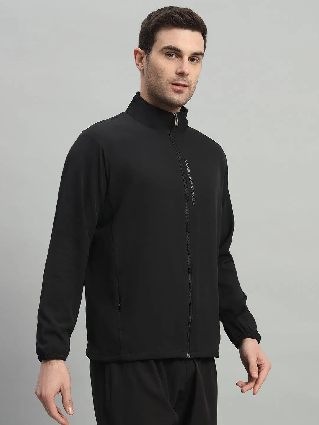 Sports Jacket with Concealed Zippers - Black Calm Tone Cool Vest