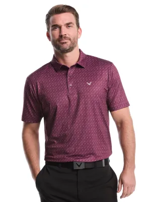 Functional Wear Corporate Dress Code Mens Chevron Print Golf Polo Shirt
