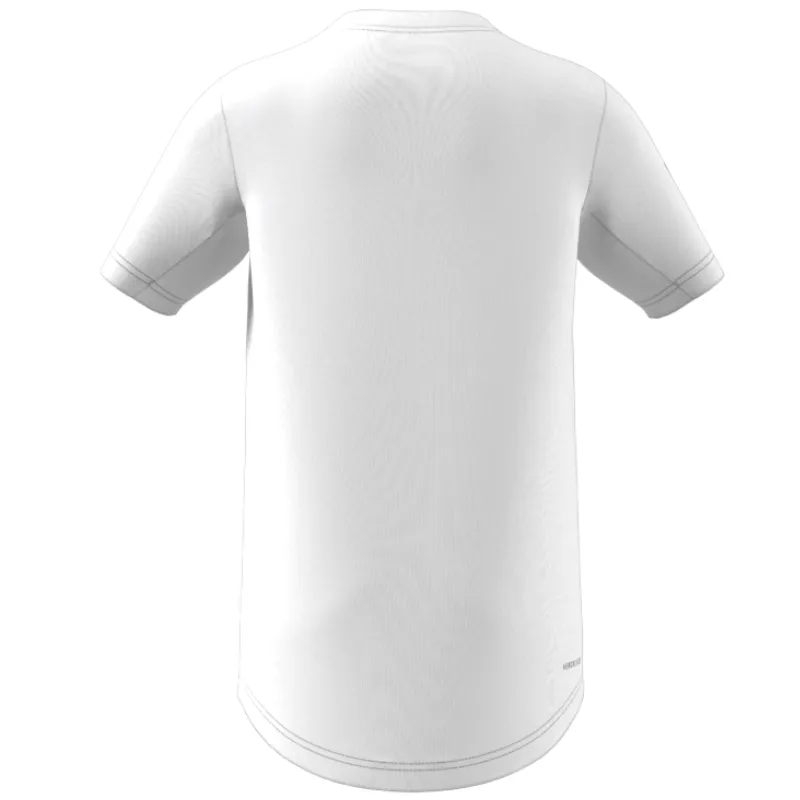 Adidas Club Tennis 3-Stripes Tennis T-Shirt - White/Black oversized but not shapeless Sleek Fit