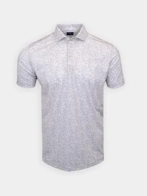 Donald Ross Mens Sport Fit Harry Tonal Clovers Polo - QUARRY Quick-Dry Fabric