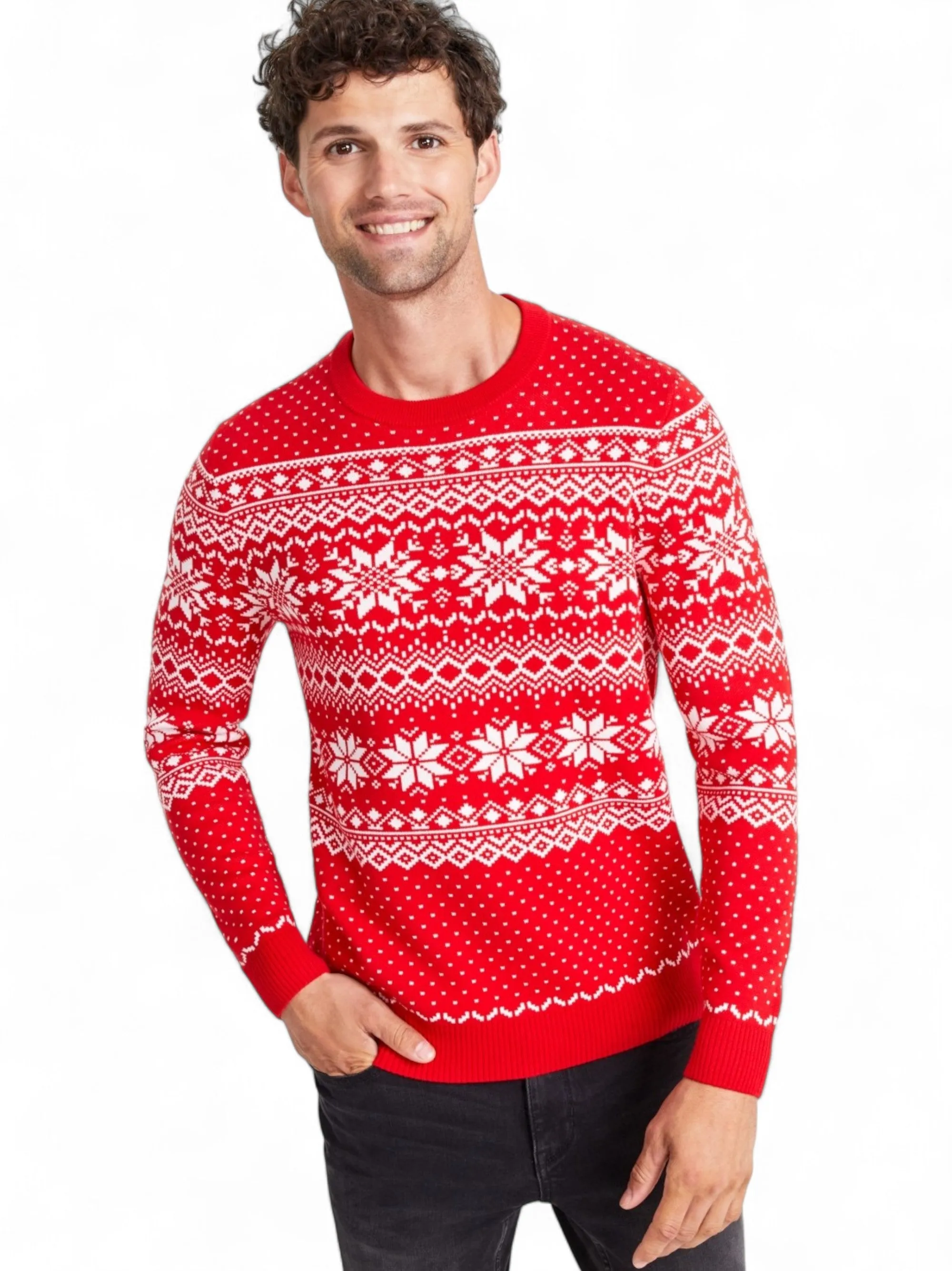 Drawcord Hood Men's Mohair Plaid Sweaters,Red