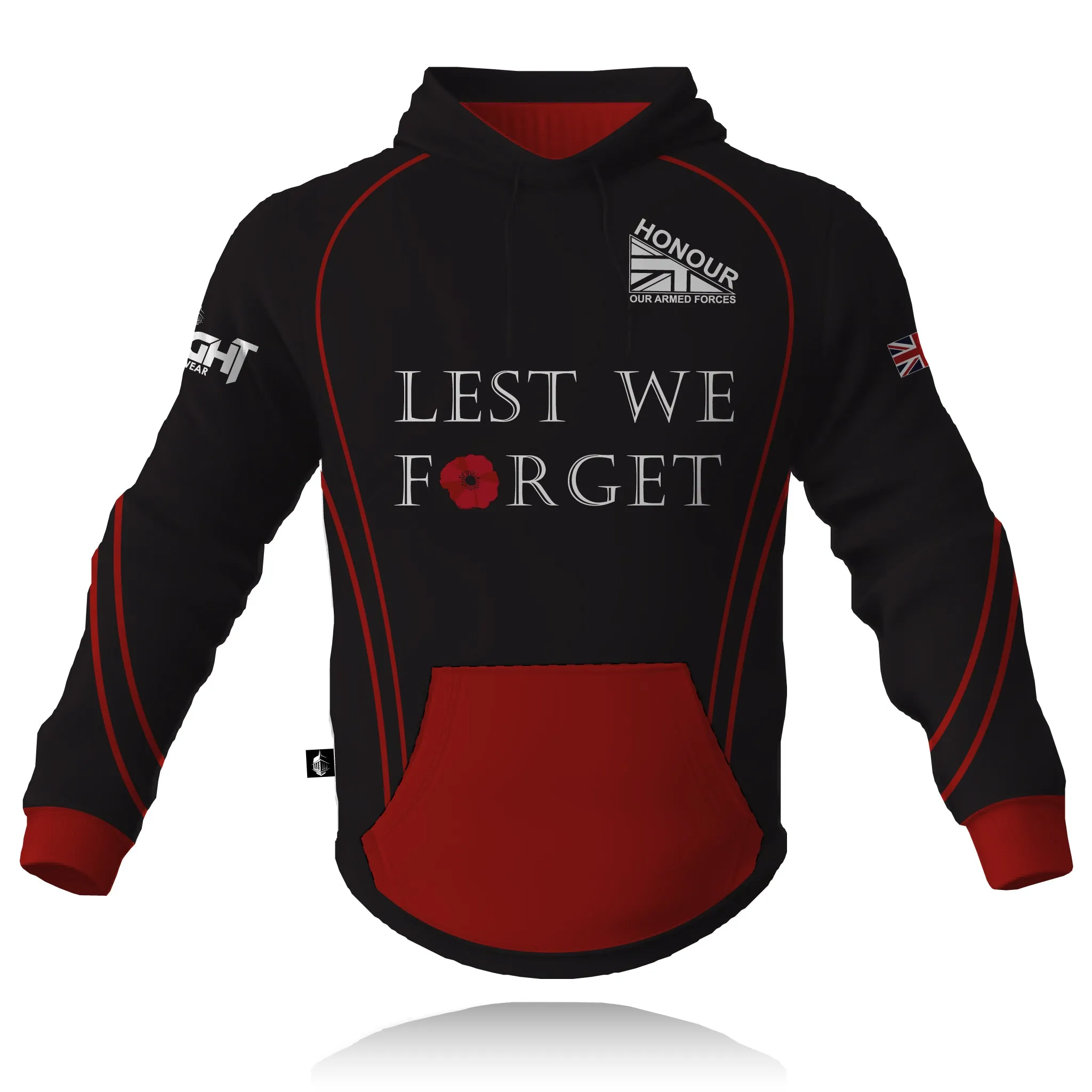 Snuggly Fit Honour Our Armed Forces 'Lest We Forget' - Embroidered Hoodie