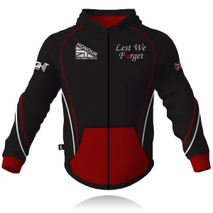 product holiday wear celebration Honour Our Armed Forces 'Lest We Forget' - Full Zip Embroidered Hoodie