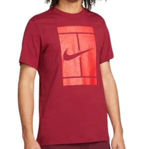 Textured Surface Nike Court Men Seasonal Tennis T-Shirt - Pomegranate