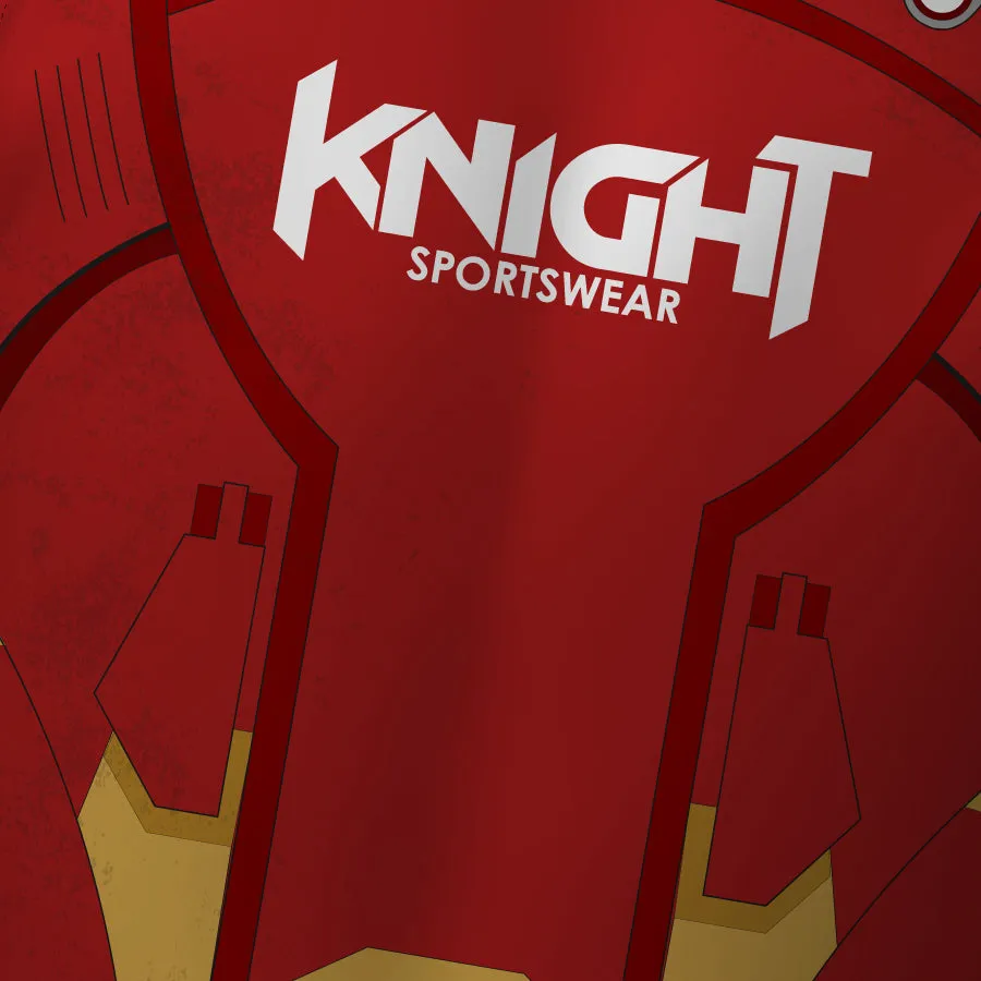 Wide Neck Opening Knight Sportswear 'Red Steel' - Rugby/Training Shirt