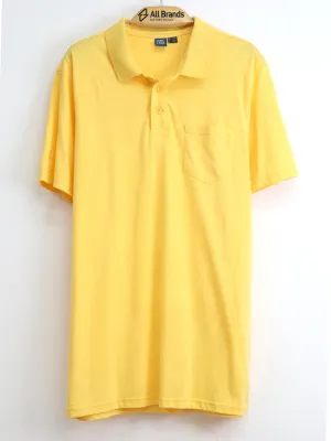 Layered Vibe Men's Side Pocket Polo T-Shirt,Yellow