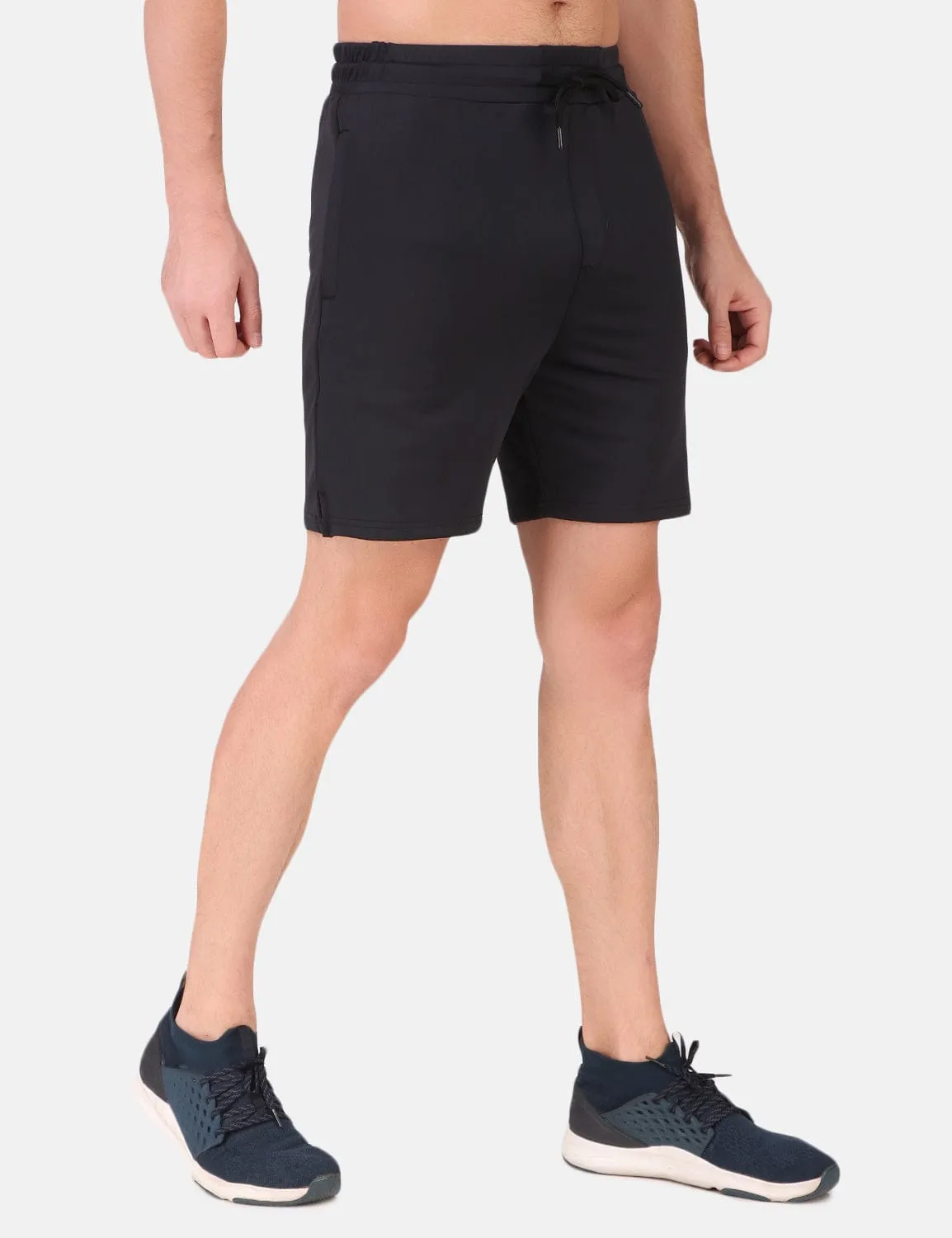 Wrinkle resistant fabric Performance Stretch Workout Shorts - Black
