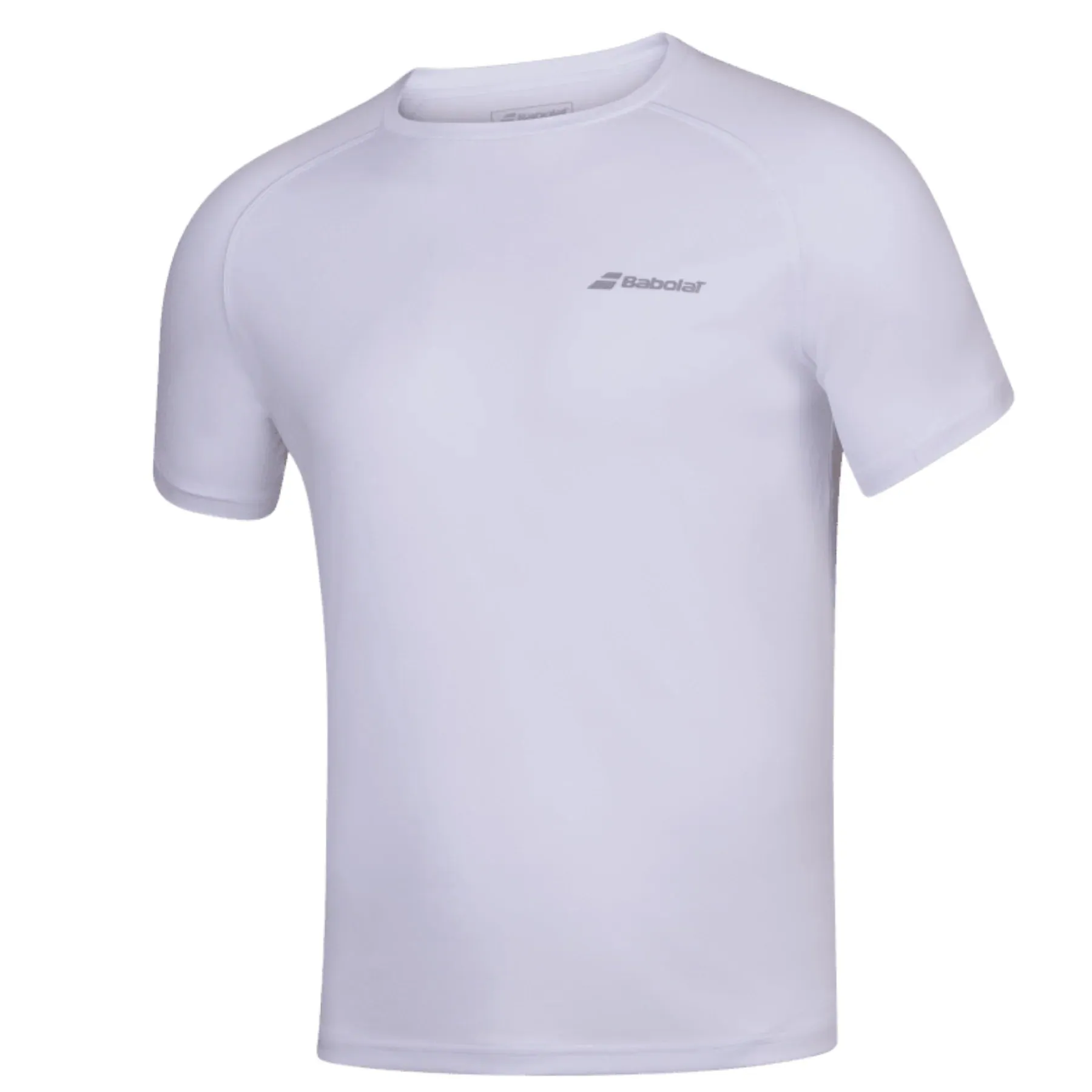 Babolat Play Crew Neck Men's Tee - White/White Breathable Material