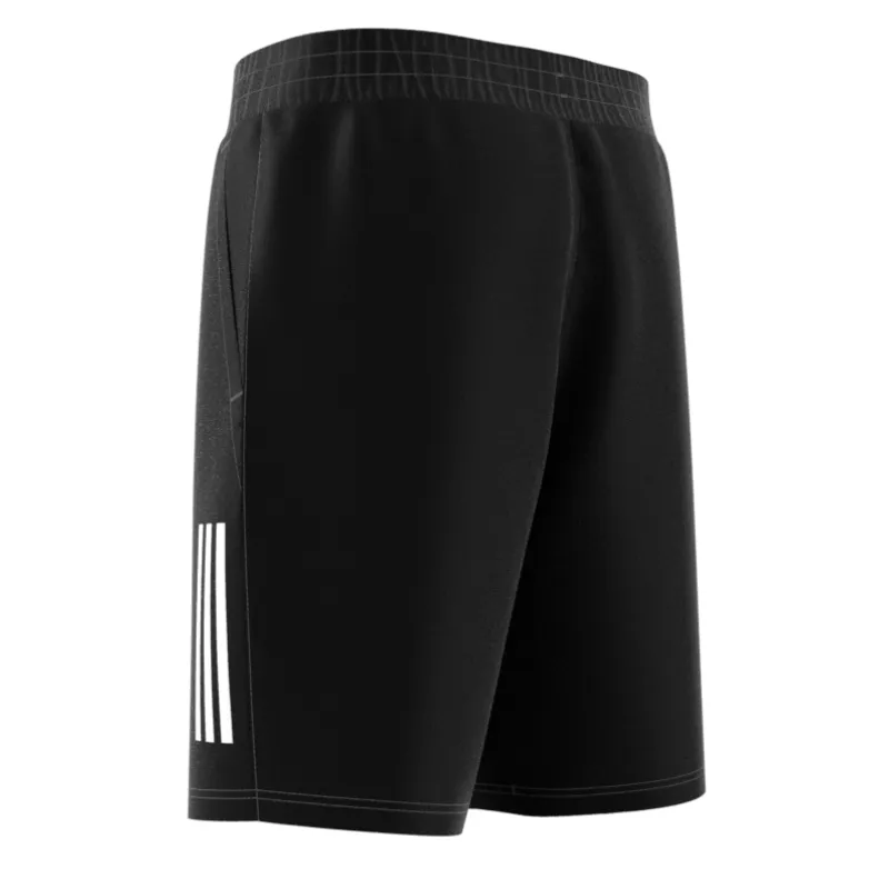 Adidas Club 3 Stripes Men Tennis Shorts - Black rayon fabric
