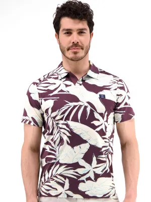 Men's Graphic Printed Polo Shirt,Multi Refined Look Barrel Cuff Design