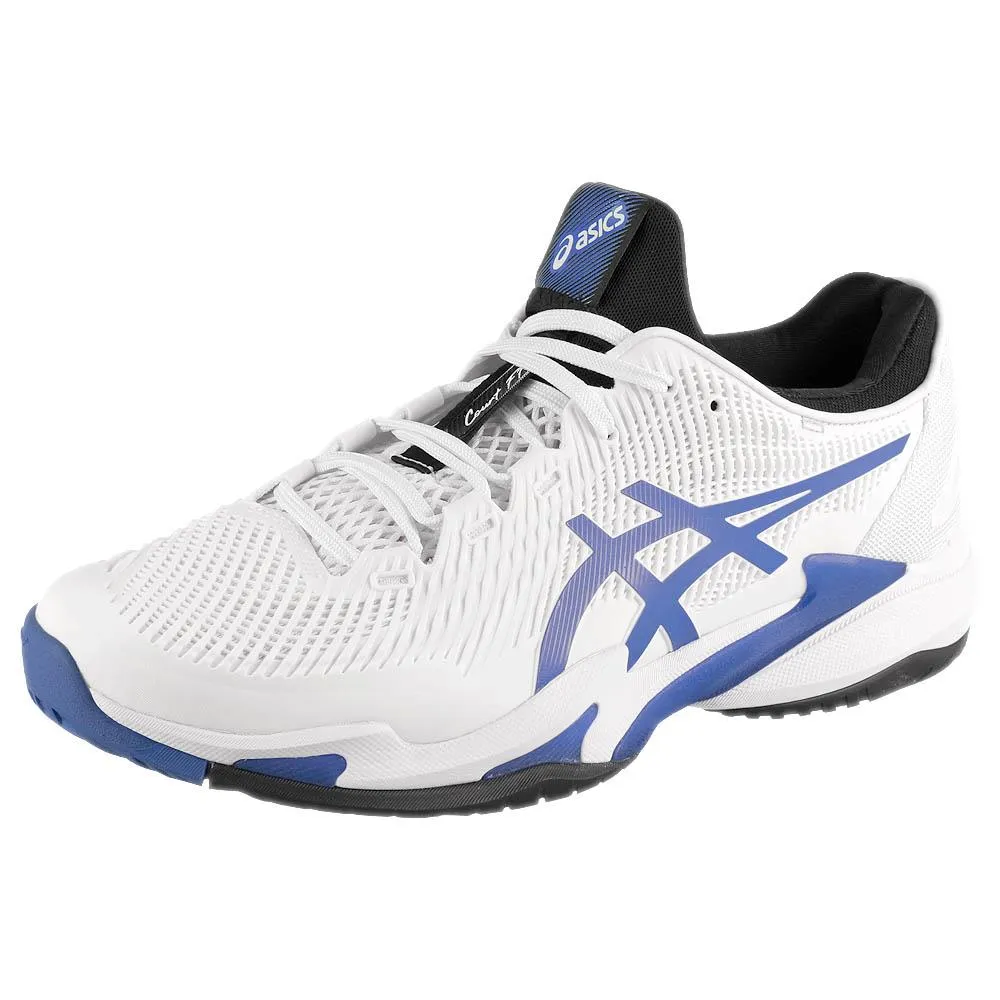 Asics Men's Court FF 3 - White/Sapphire Lace Closure Enhanced Ground Feel