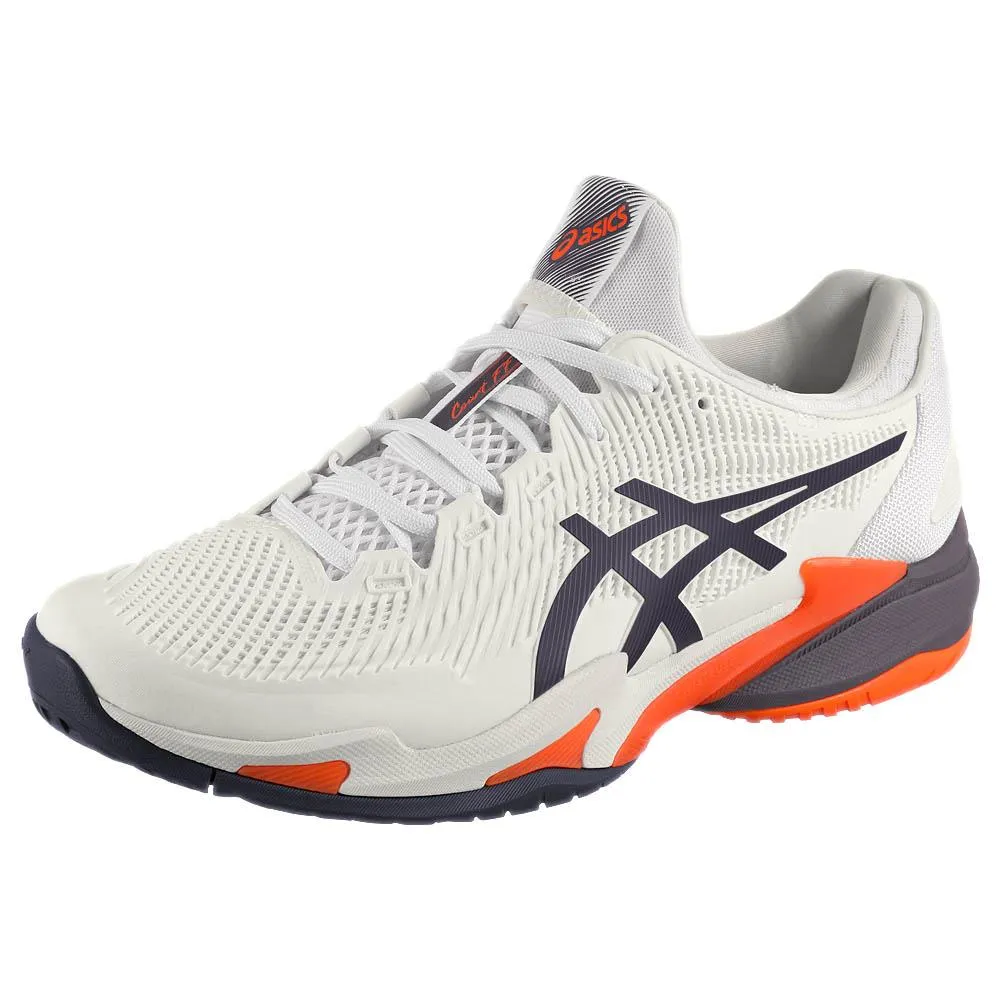 Asics Men's Court FF 3 - White/Greyish Purple Adjustable lacing