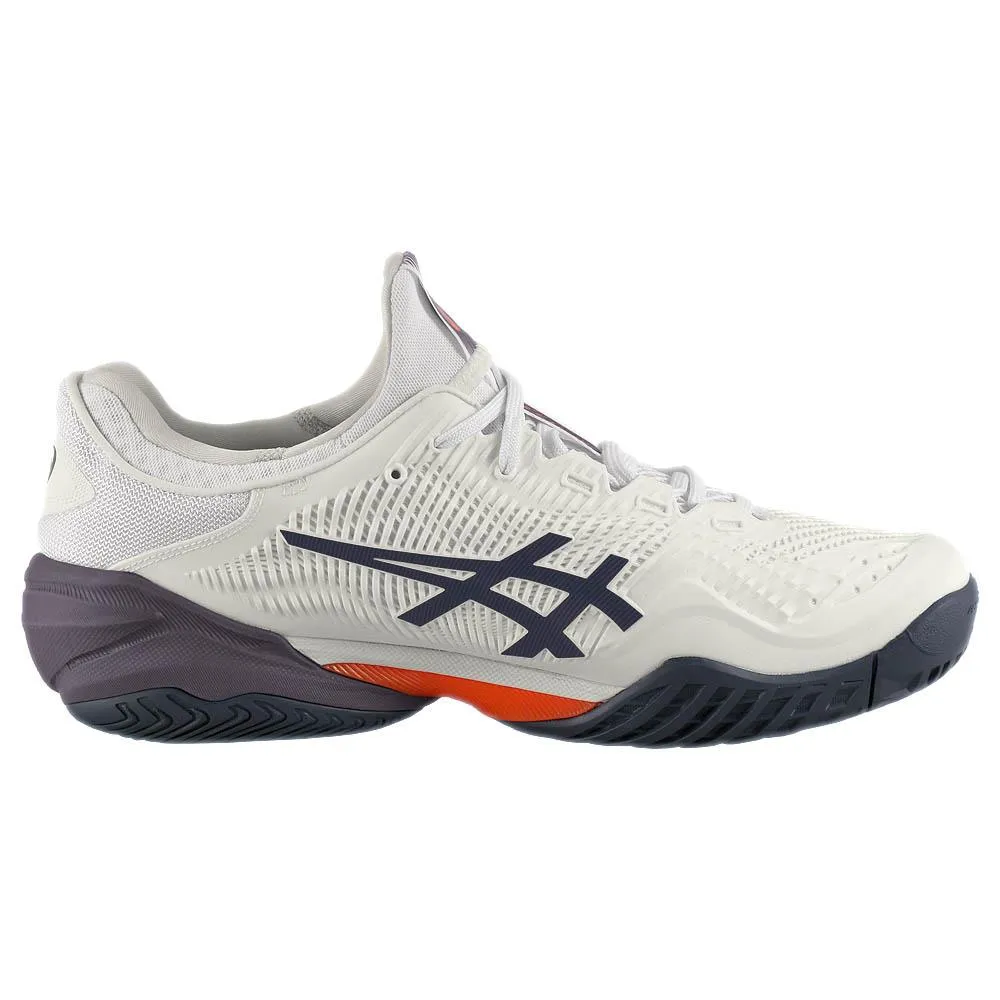 Breathable Tongue Structure Asics Men's Court FF 3 - White/Greyish Purple