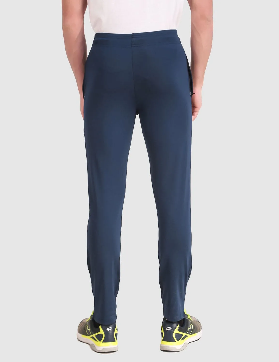 Slim Look Double Stitched Pro-Flex Slim Fit Track Pant - Navy Blue