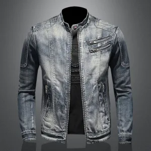 West Louis? Stand Collar Style Zipper Jacket EcoFriendlyDyeProcess Pure Tone