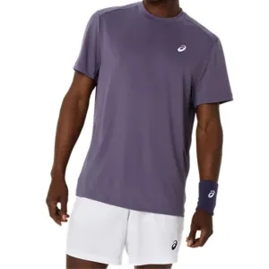 Lightweight Style Asics Court Short Sleeve Mens Tennis Top - Greyish Purple