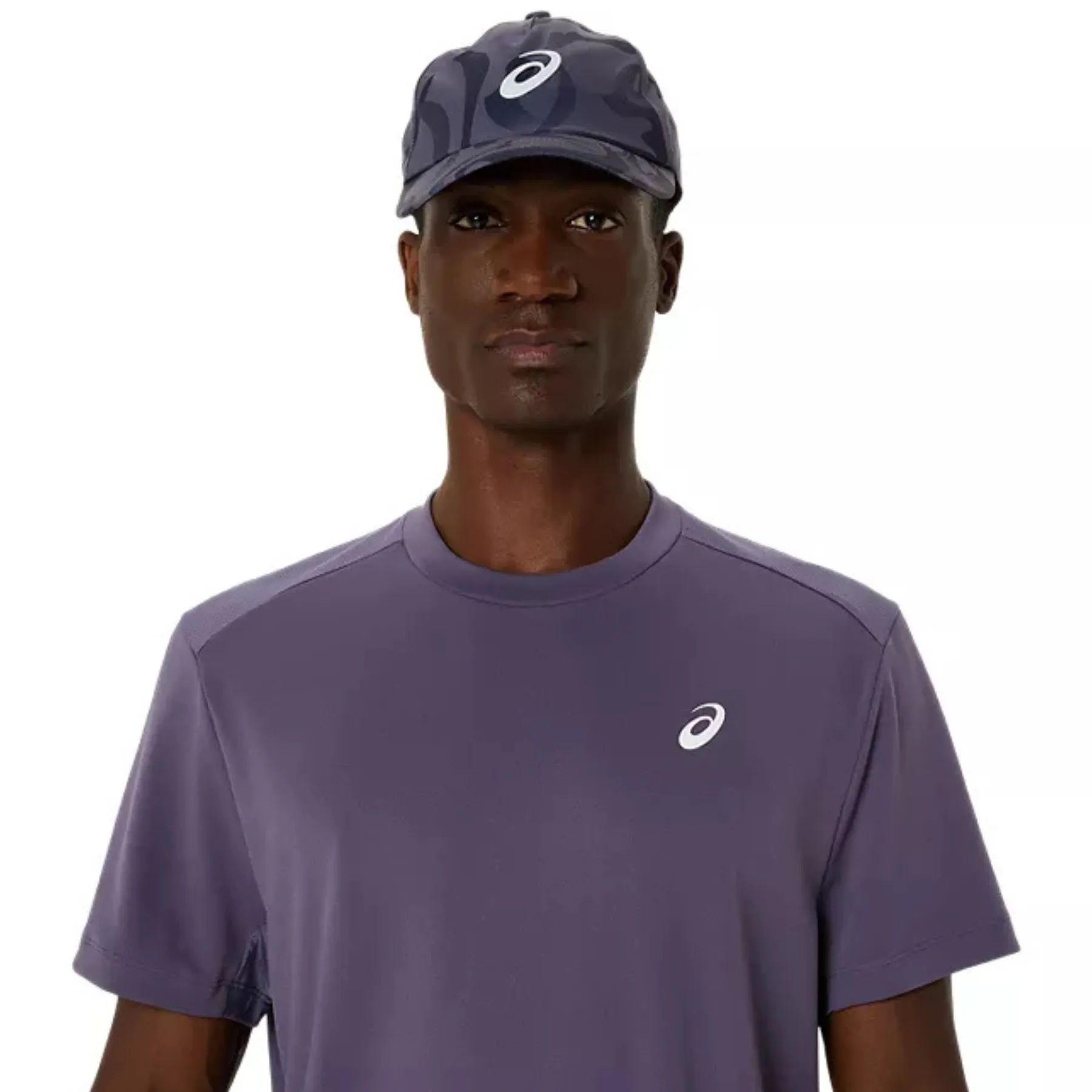 Asics Court Short Sleeve Mens Tennis Top - Greyish Purple Simple Layer Easy Layer