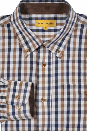 Brushed Inner Lining Verney Carron Nancay Cotton Checked Shirt