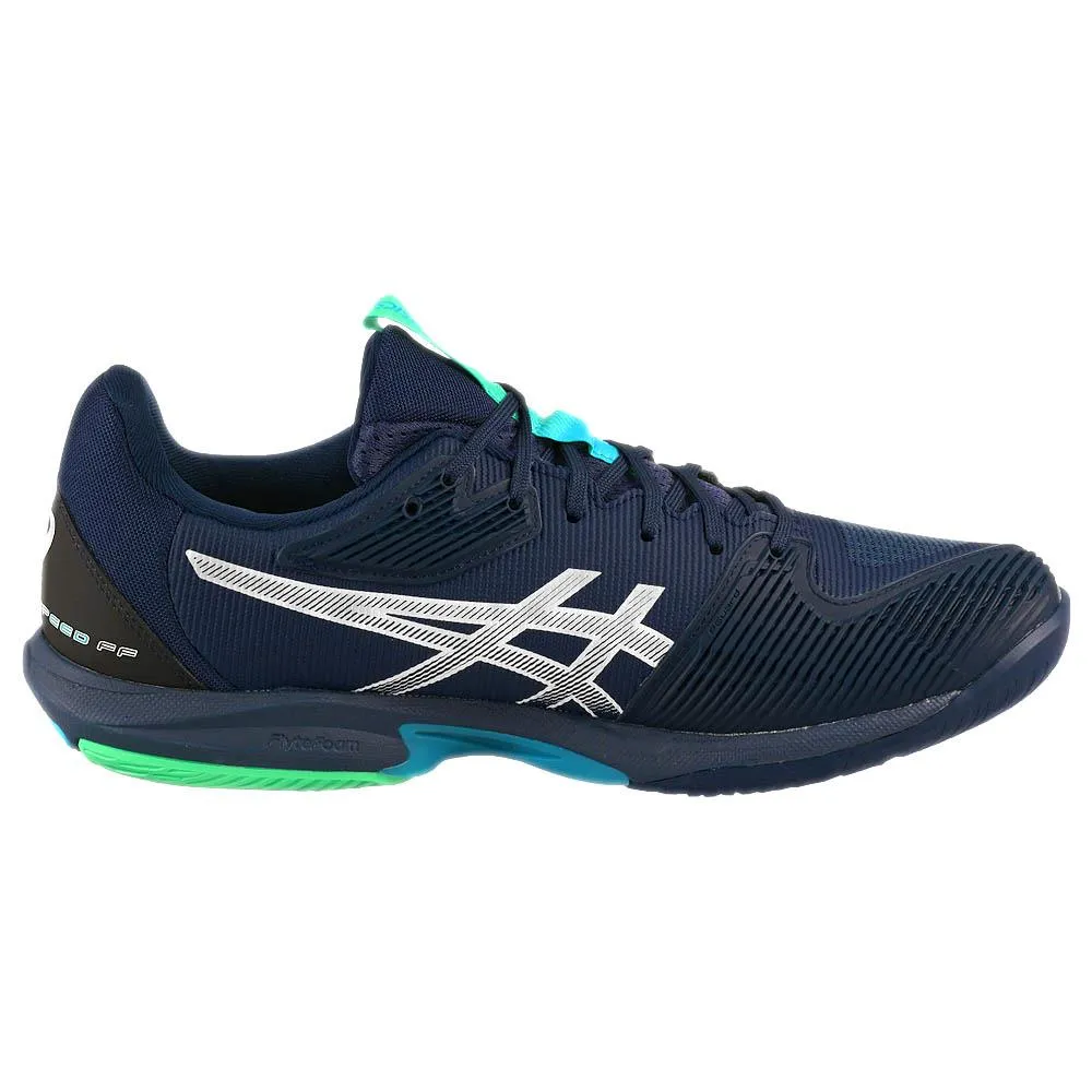 ventilation channels Padded collar Asics Men's Solution Speed FF 3 - Blue Expanse/White