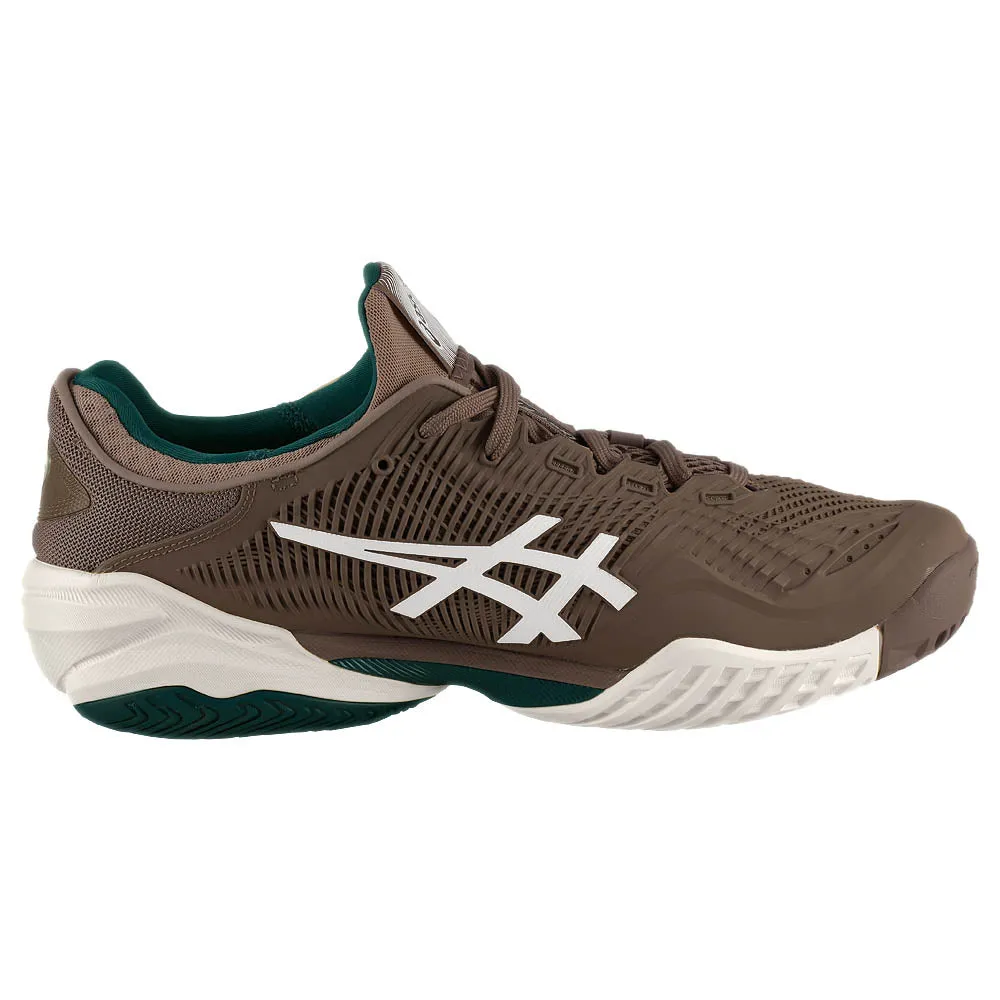 Adjustable Laces Foam Midsole Asics Men's Court FF 3 - Taupe Grey/White