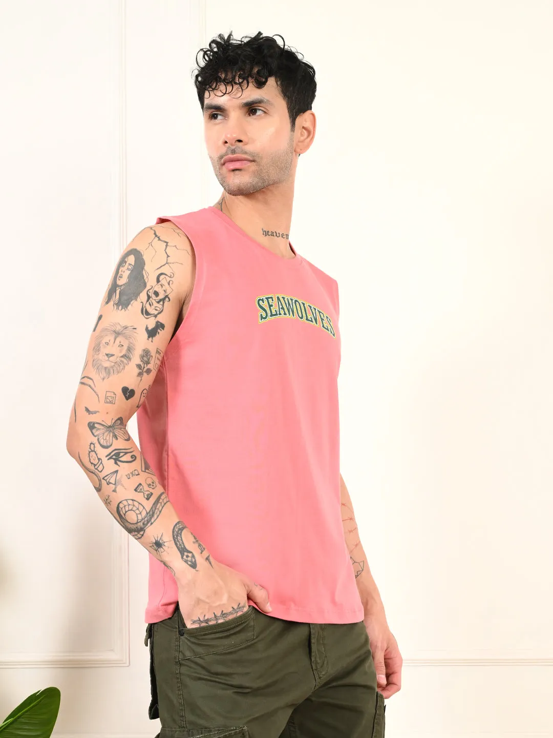 Easy-wear Seawolves Cotton Sando ?C Peach AbrasionResistant
