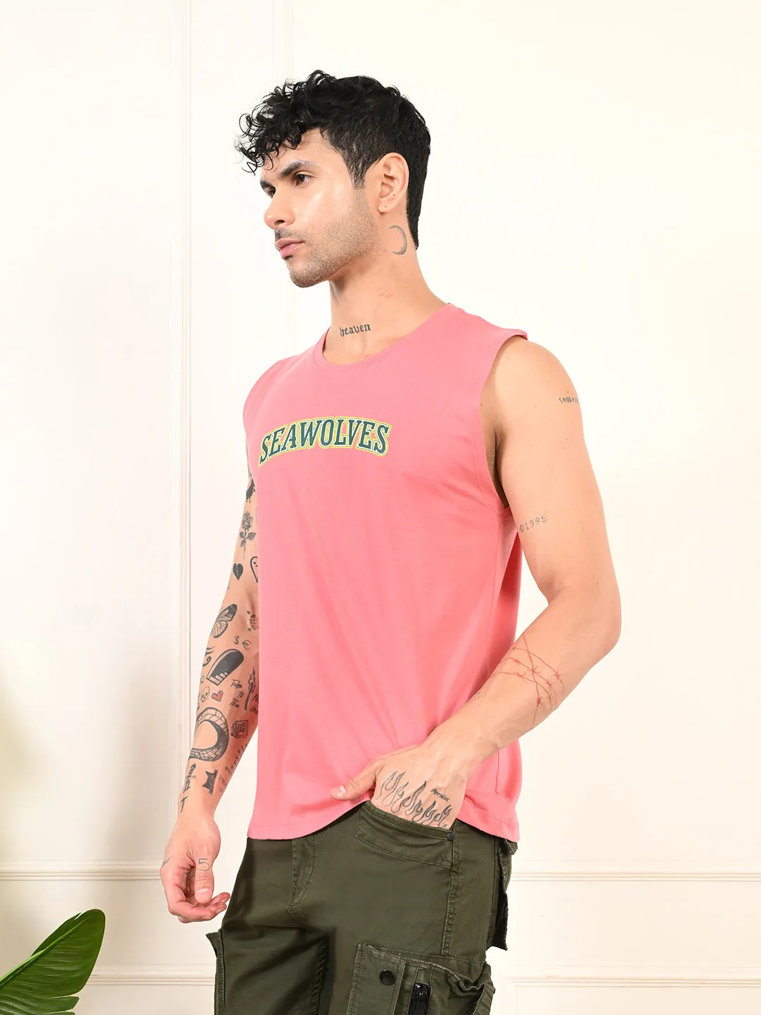 FourWayStretch Relaxed Blouse Easy-wear Seawolves Cotton Sando ?C Peach