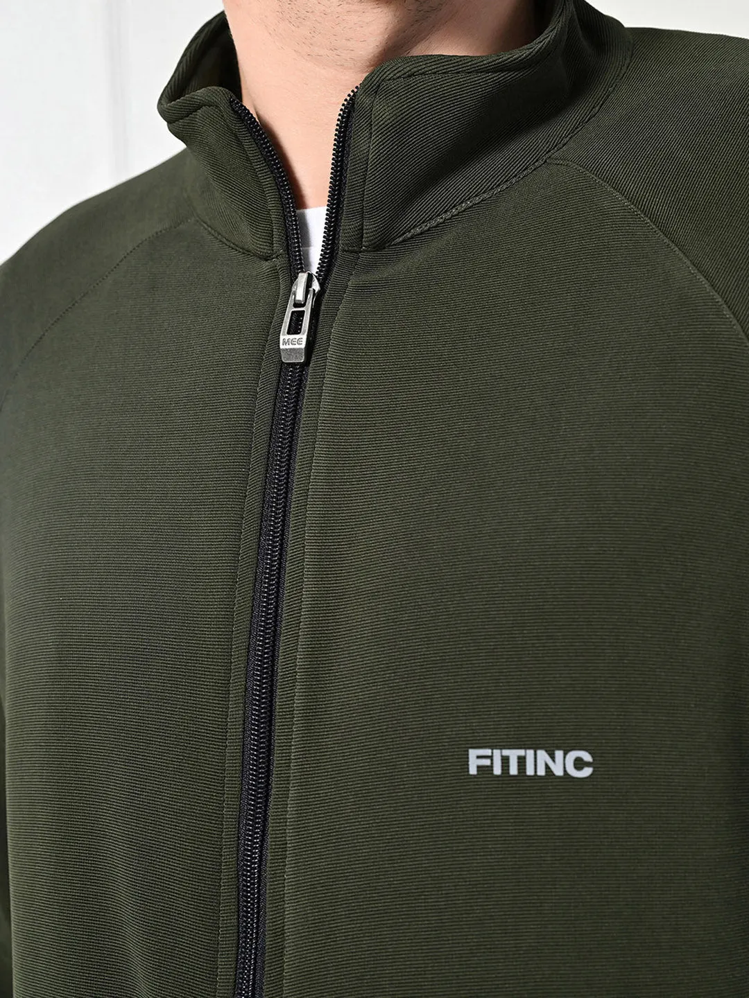 Sheer Glow Breathable fabric Athletic Stretch Jacket - Green