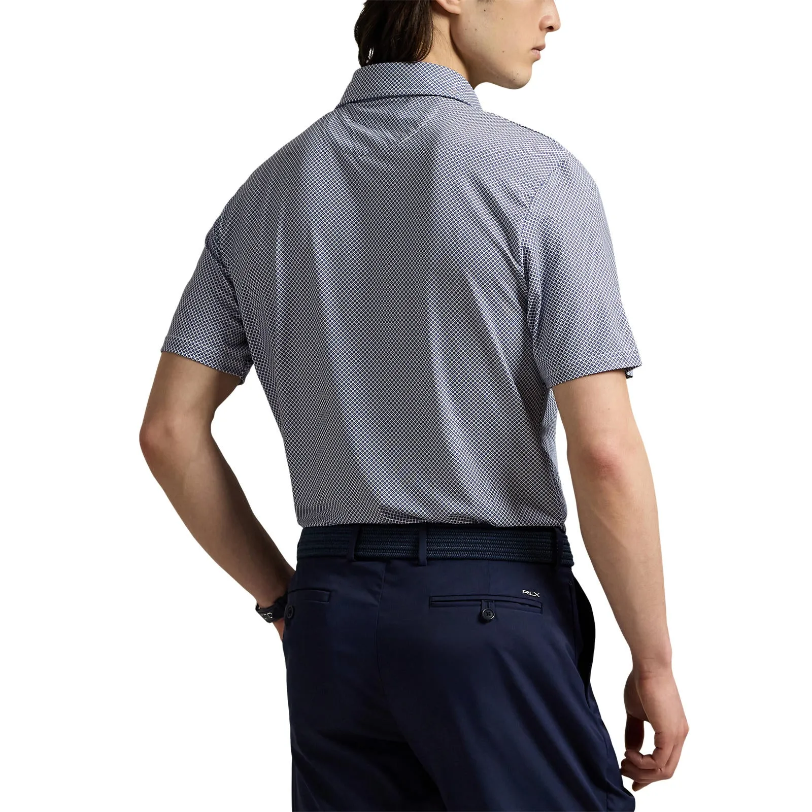 RLX Ralph Lauren Printed Lightweight Airflow Golf Polo Shirt - 3D Diamond Garden Pink Sporty apparel Summer Golf