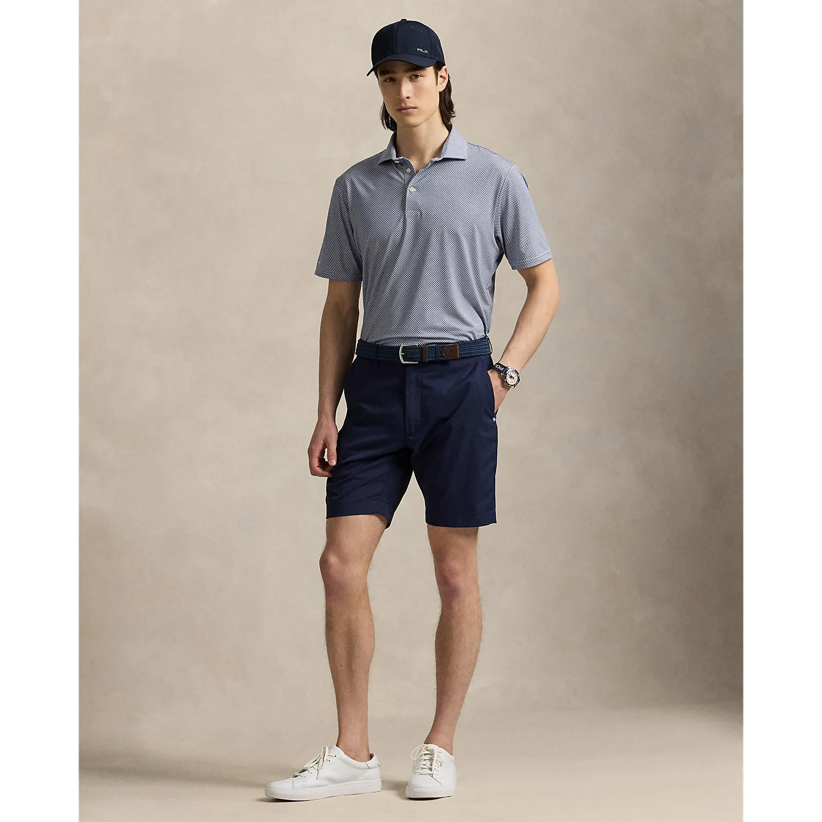 RLX Ralph Lauren Printed Lightweight Airflow Golf Polo Shirt - 3D Diamond Garden Pink All-Purpose Wear Easy Care