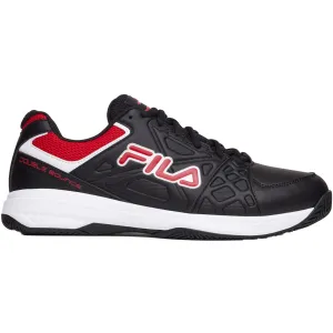 Fila Men's 1PM00601 014 Double Bounce 3 Black White Red Pickleball Shoes Elegant