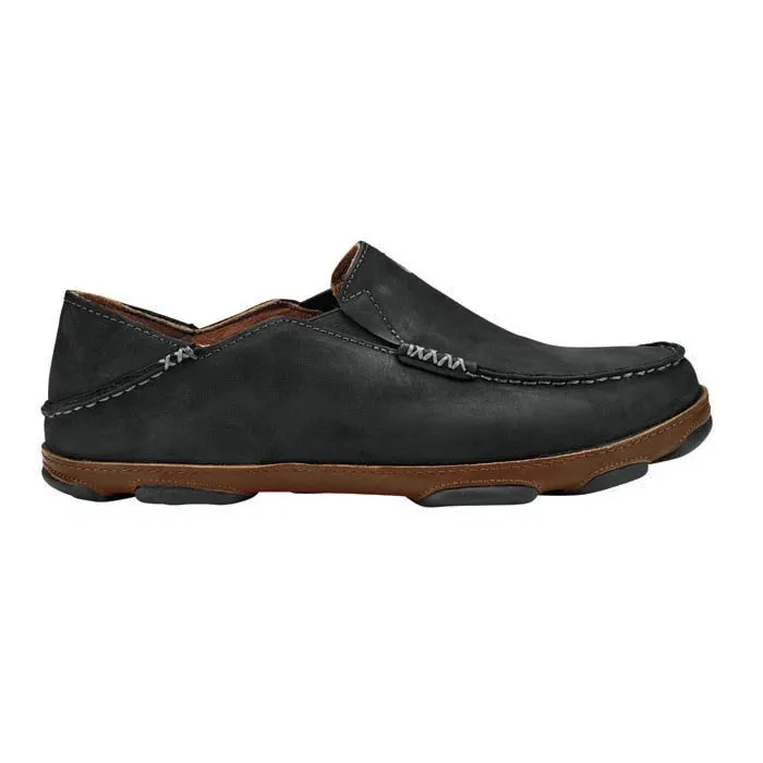 Crystal Glow hook and loop closure Mens Olukai Moloa in Black Toffee