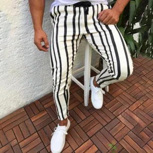 Quality Material Anti Pilling Finish West Louis? Casual Stripped Pencil Pants